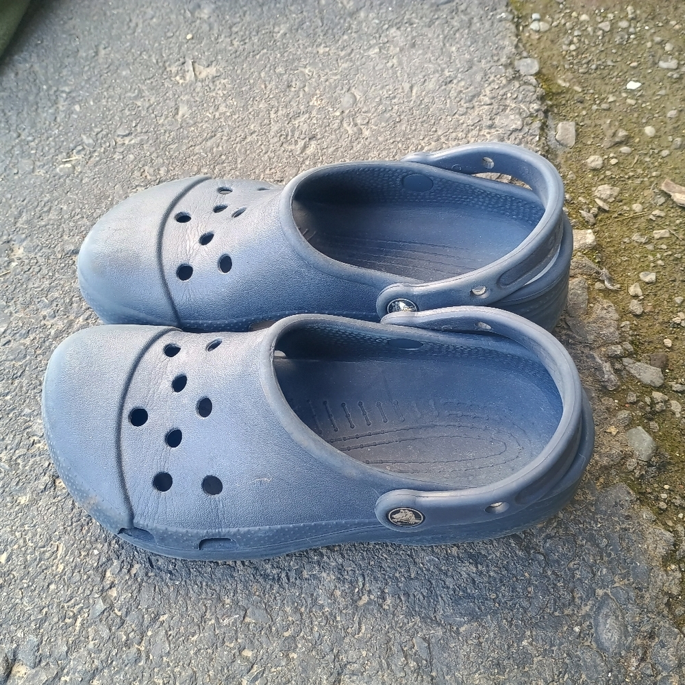 Greyish Crocs Used Condition Sz 5 M 7 W
